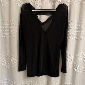 Excellent  Stella & Dot Elegant Black V-Neck Women's Top - medium